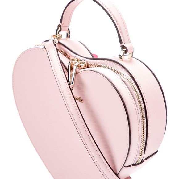 Kate Spade Love Shack Heart Crossbody Bag Chalk Pink Saffiano Leather Rare - Picture 5 of 7